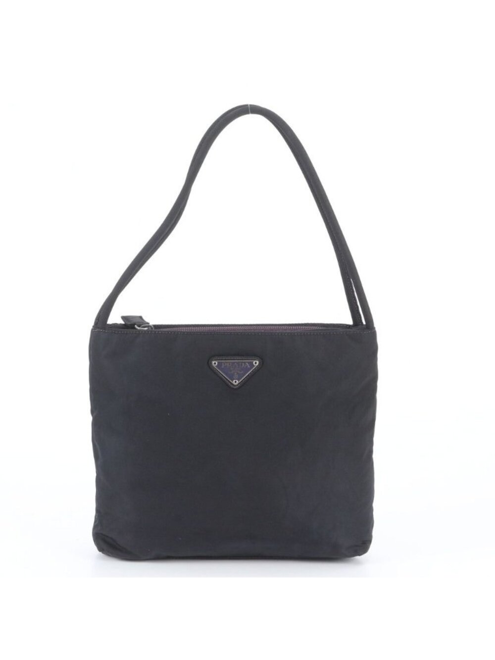 Prada Tessuto Nylon Triangle Logo Tote Bag Shoulder Black